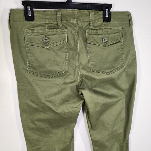 Cabi Womens Traveler Cargo Jogger Pants Olive Green Utility Size 4 Ankle Zip - Picture 5 of 9